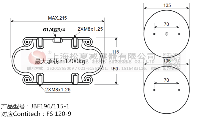 JBF196/115-1橡膠<a href='http://www.6maimai.com/' target='_blank'><u>空氣彈簧</u></a>